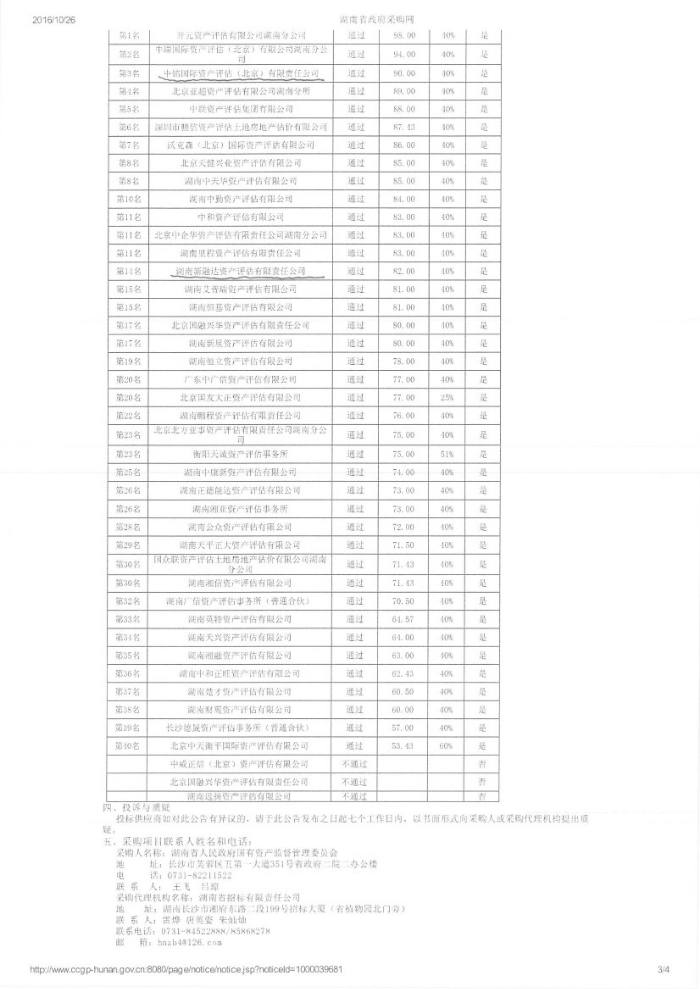 恭贺湖南新融达资产评估有限责任公司、中铭国际资产评估（北京）有限责任公司入围湖南省人民政府国有资产监督管理委员会