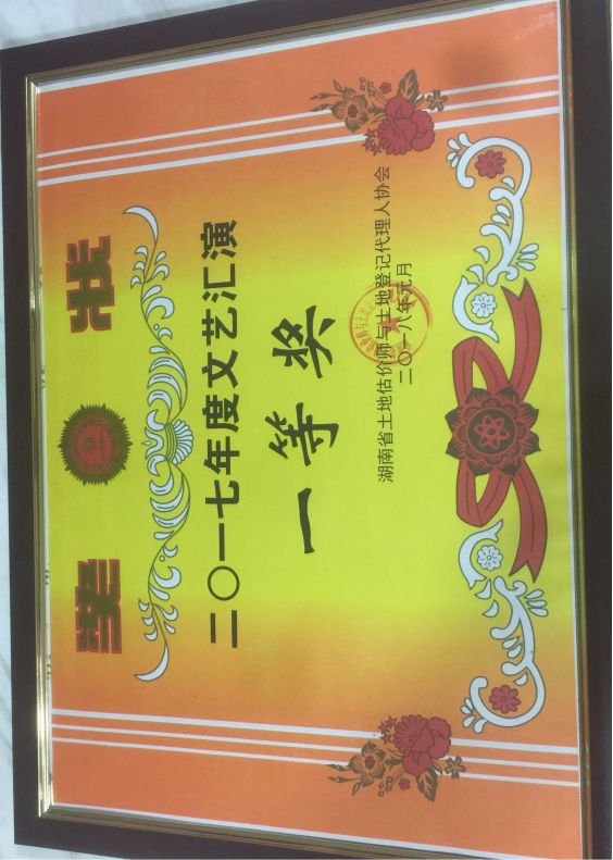 恭喜湖南新融达土地评估有限责任公司2017年度行业文艺汇演荣获一等奖！